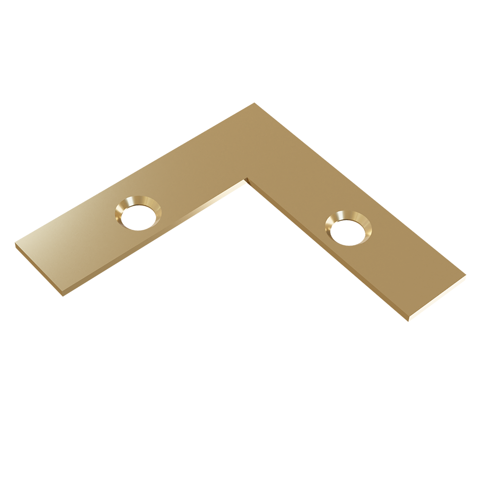 375 Corner Strap w/ Two Holes - Polished Brass - Cabinet & Furniture  Components - Designs of Distinction
