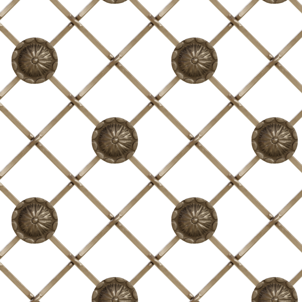 75 Multi-Crimp Single Diamond Decorative Grille w/Welded Rosettes
