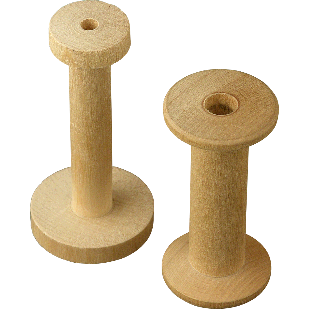Wooden Reel Bobbin Cotton reels Spools W 21 mm H 29mm SET of 2 – The Felt  Box